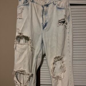 Bershka Light Blue Denim mom Jeans